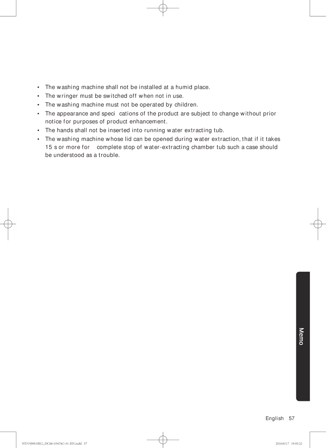 Samsung WD19J9810KG/YL, WD21J9810KP/YL manual English 57  